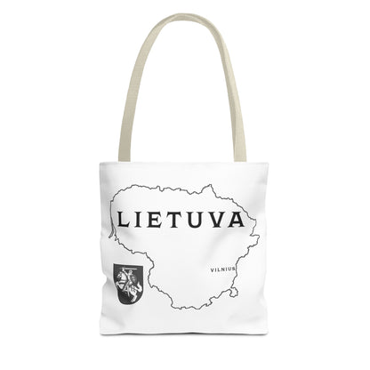 Lietuva Map Tote Bag - Stylish Travel Bag for Lithuanian Pride