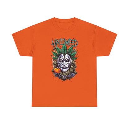 Hallowed Harvest Tee — Halloween Mask & Pumpkin Graphic T-Shirt