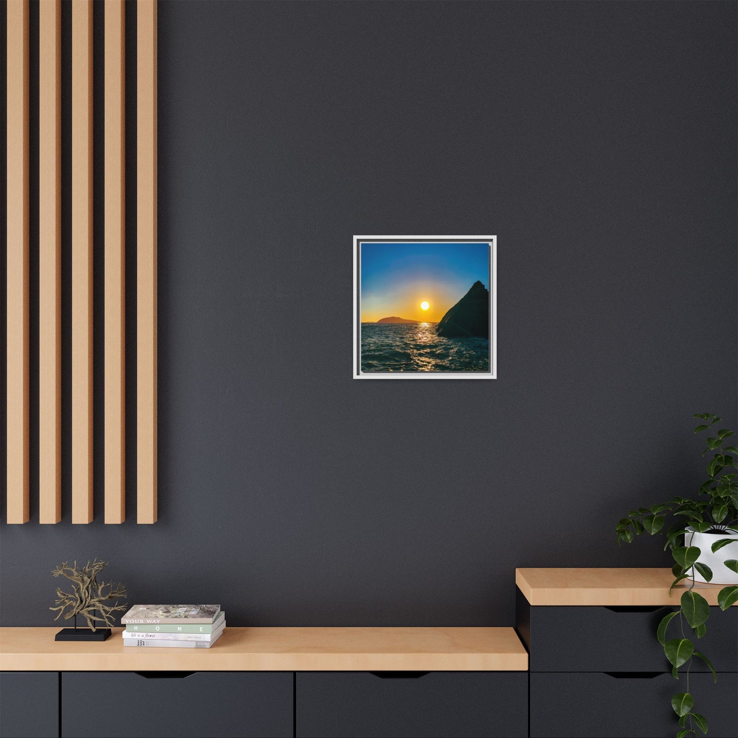 Dunquin Pier Sunset Matte Canvas, Framed (Multi-color)
