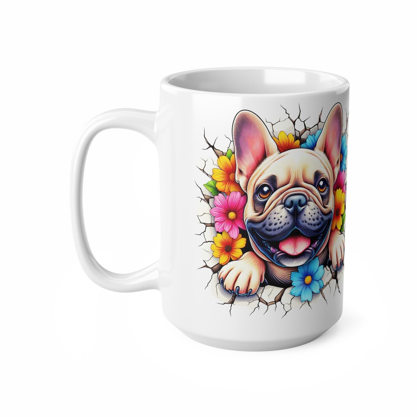 French Bulldog Floral Ceramic Coffee Cup – 11oz & 15oz