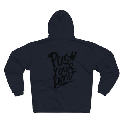 Motivational Unisex Hooded Zip Sweatshirt - 'Push Your Limit'