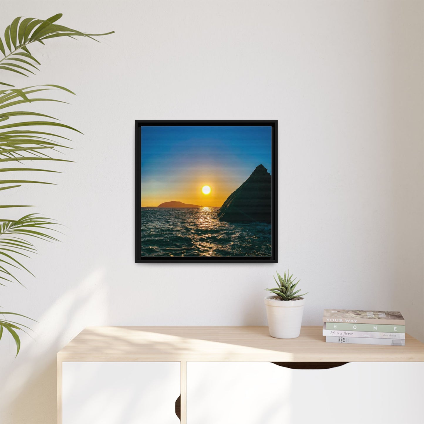 Dunquin Pier Sunset Matte Canvas, Framed (Multi-color)
