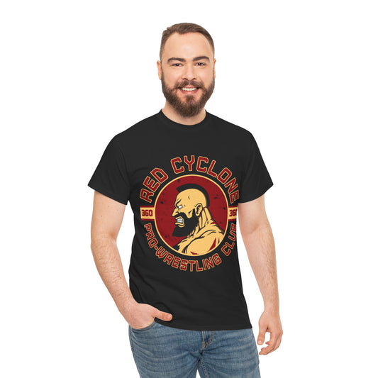 Red Cyclone Pro Wrestling Club Unisex Heavy Cotton Tee Black