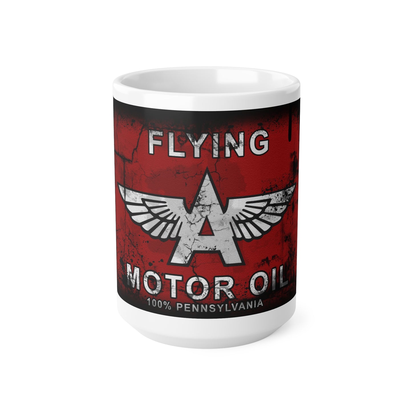 Vintage Flying Motor Oil Coffee Mug - 11oz & 15oz Ceramic Cups