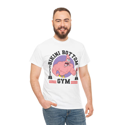 Bikini Bottom Gym Patrick White Unisex Heavy Cotton Tee
