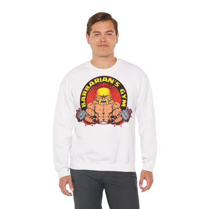 Barbarian's Gym Crewneck Sweatshirt - Heavy Blend Unisex White