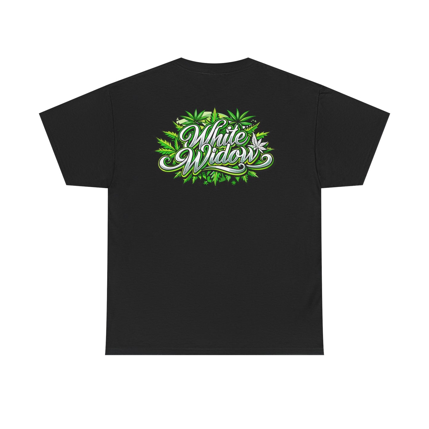 White Widow Graphic Tee — Cannabis Leaf Logo T-Shirt