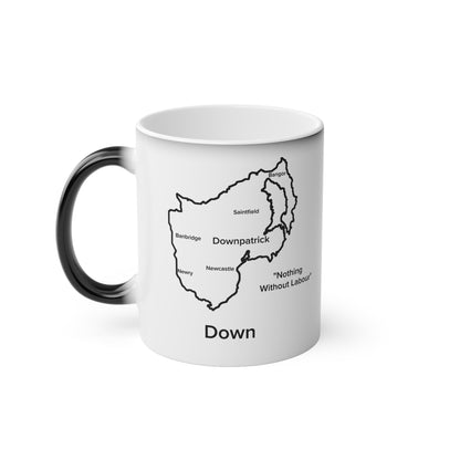 Down Magic Mug: Color - Changing Coffee Cup with Artistic Map Design