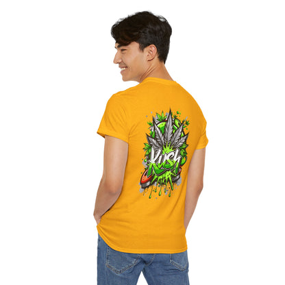 Kush Graffiti T-Shirt — Green Cannabis Leaf Street Art Tee