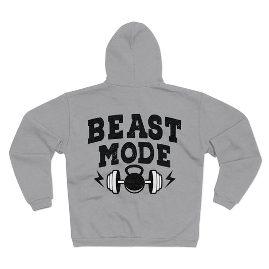Beast Mode Unisex Hooded Zip Sweatshirt - Perfect for Fitness Enthusiasts