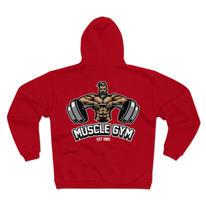 Muscle Gym Unisex Hooded Zip Sweatshirt – Perfect for Fitness Enthusiasts