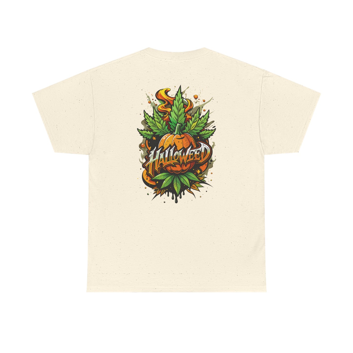 Hallowed Harvest Tee — Halloween Mask & Pumpkin Graphic T-Shirt