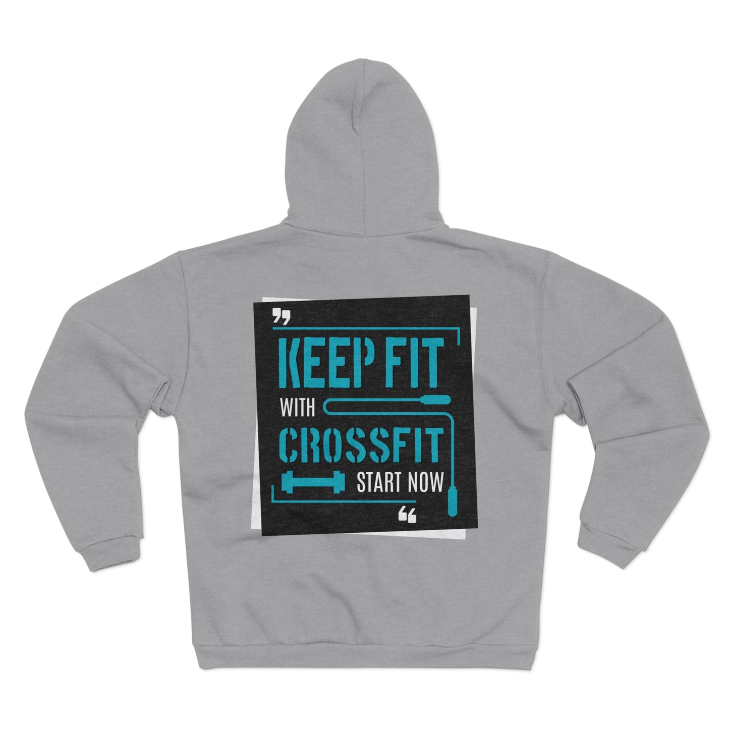 Unisex CrossFit Motivational Zip Hoodie – Stay Fit with Style!