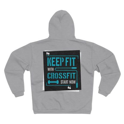 Unisex CrossFit Motivational Zip Hoodie – Stay Fit with Style!