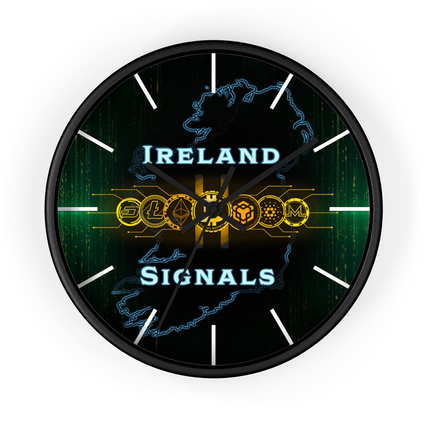 Ireland Signals Wall Clock — Celtic Tech Map Decorative Clock