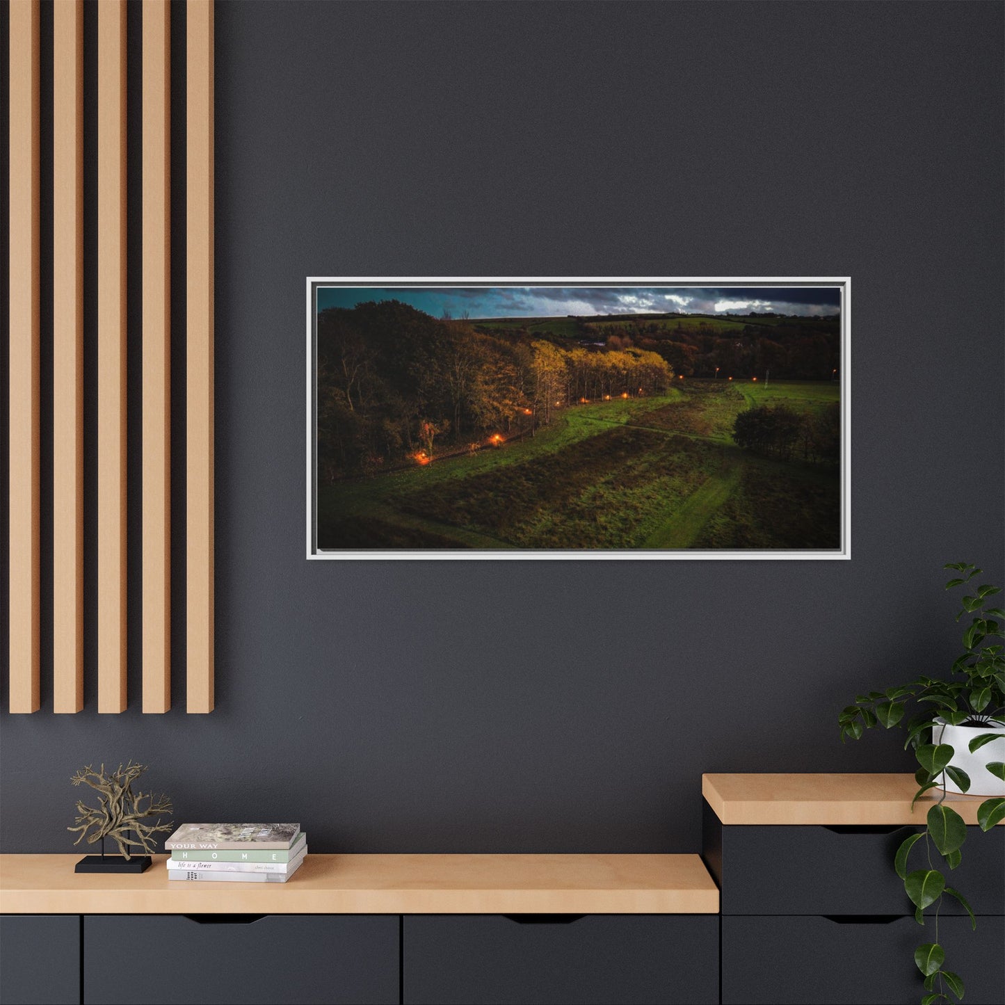 Listowel Town Park Matte Canvas, Framed (Multi-color)
