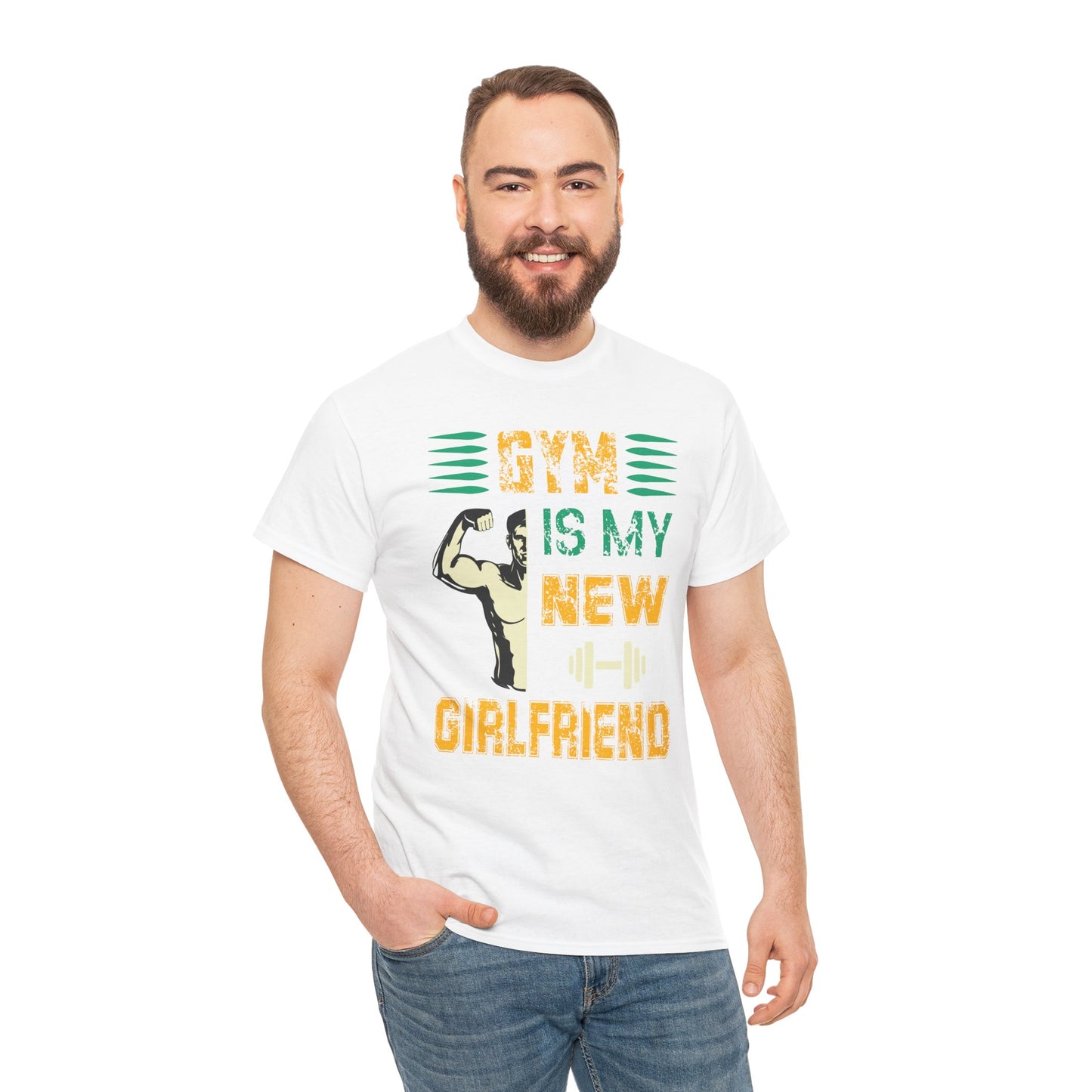 Motivational Gym T-Shirt - "Gym is My New Girlfriend" Unisex Heavy Cotton Tee