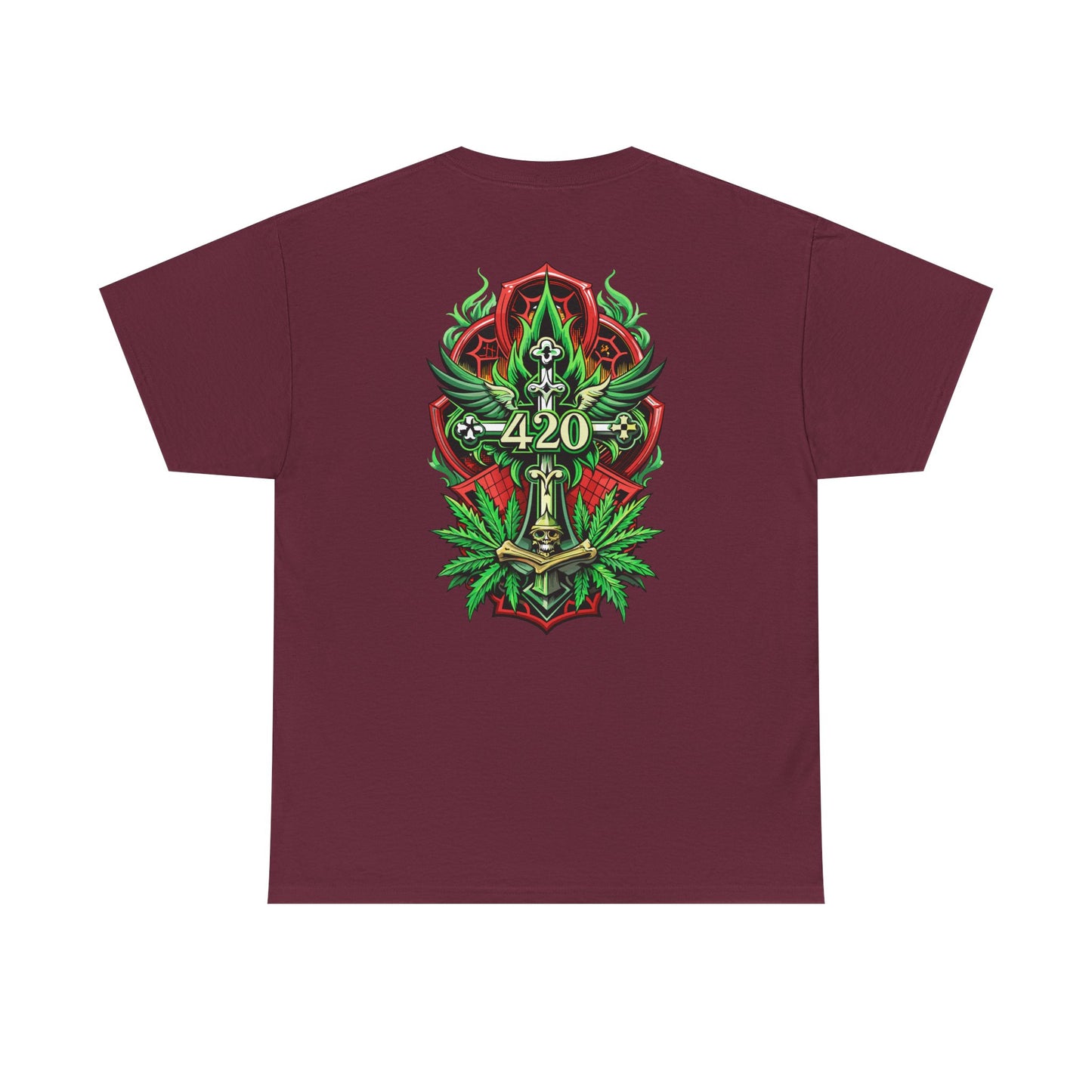 420 Cannabis Shield T-Shirt – Marijuana Leaf Stoner Graphic Tee
