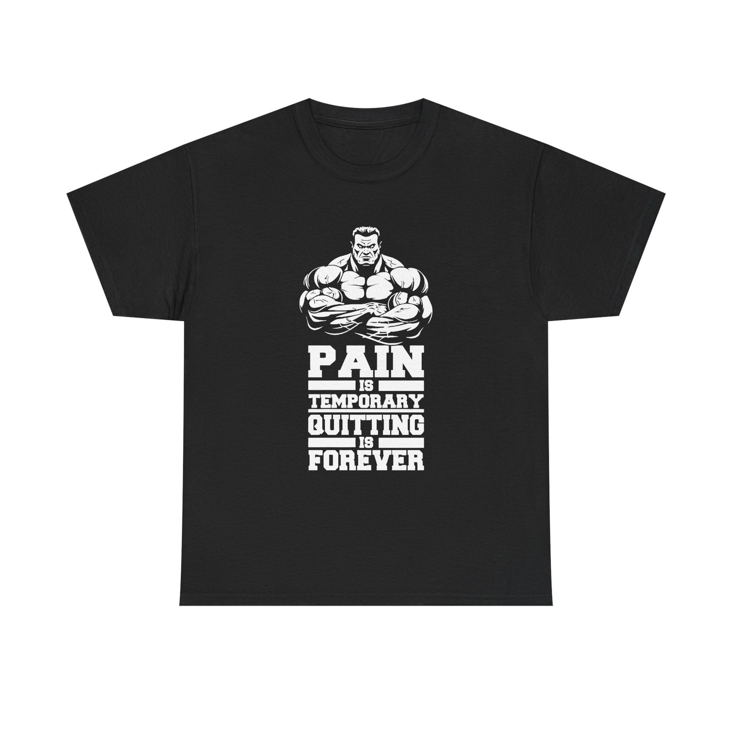 Motivational Fitness Tee - 'Pain is Temporary, Quitting is Forever'
