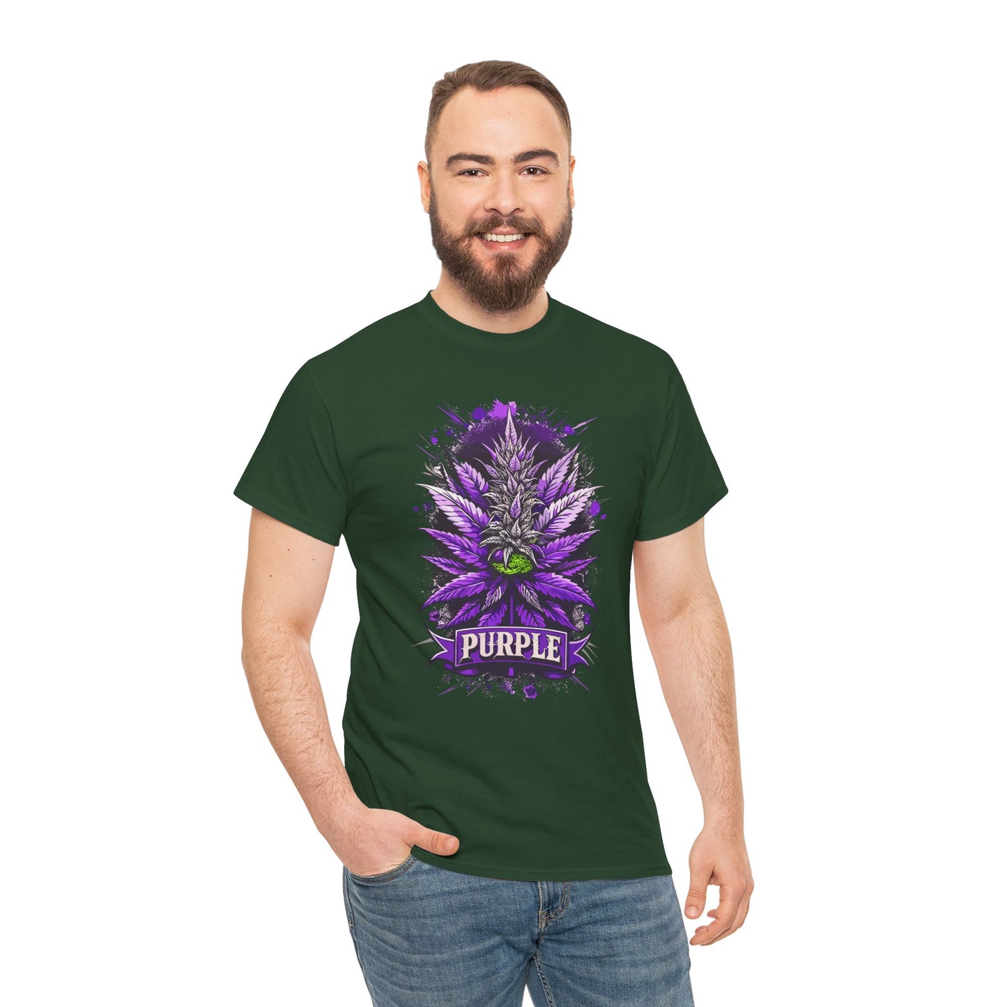 Purple Cannabis Bud T-Shirt — Bold Psychedelic Marijuana Graphic Tee