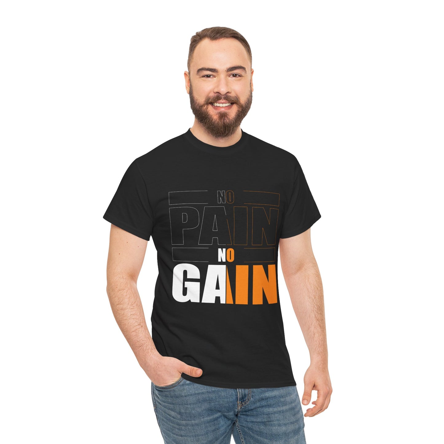 No Pain No Gain Unisex Heavy Cotton Tee - Motivational Workout T-Shirt