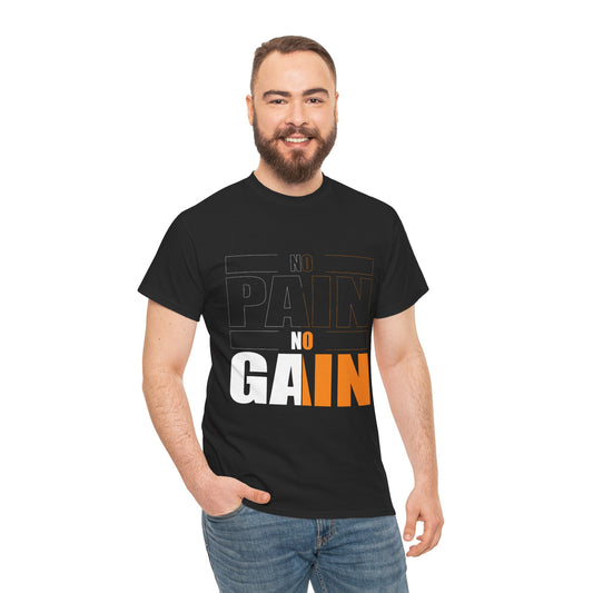 No Pain No Gain Unisex Heavy Cotton Tee - Motivational Workout T-Shirt