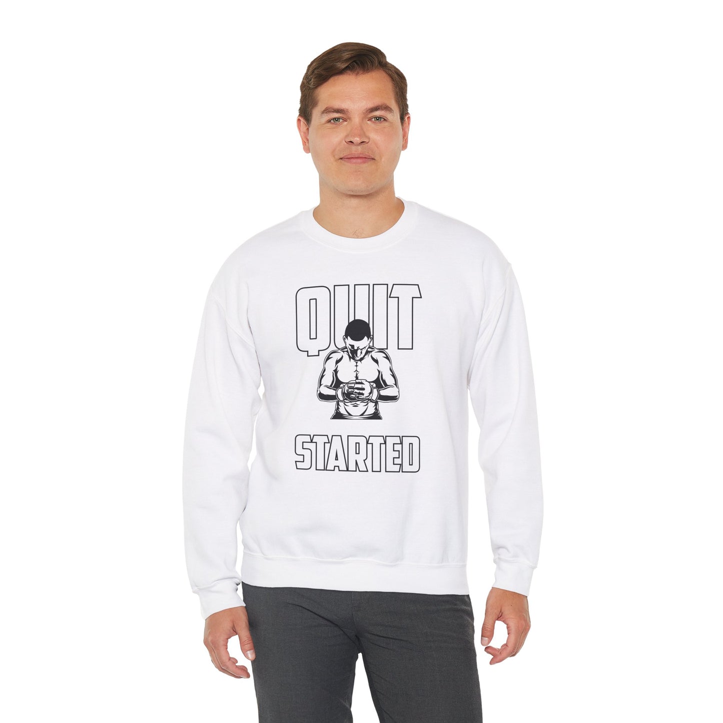 Motivational Fitness Unisex Heavy Blend™ Crewneck Sweatshirt - 'When You’re About to Quit, Remember Why You Started'