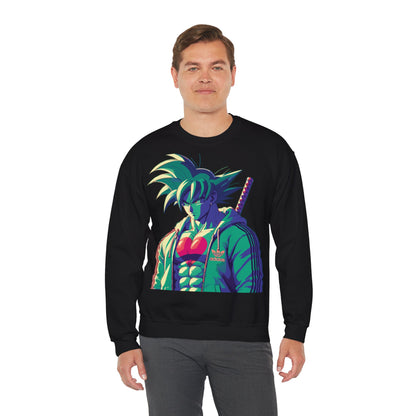 Unisex Heavy Blend™ Crewneck Sweatshirt - Retro Anime Hero Design