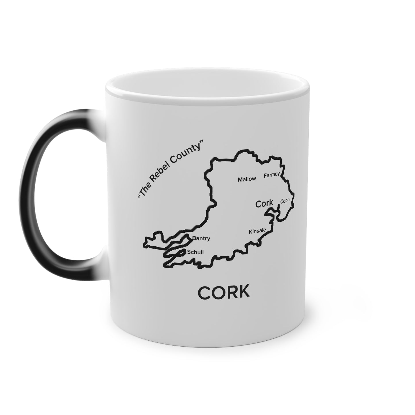 Cork Magic Mug: Color - Changing Coffee Cup with Artistic Map Design