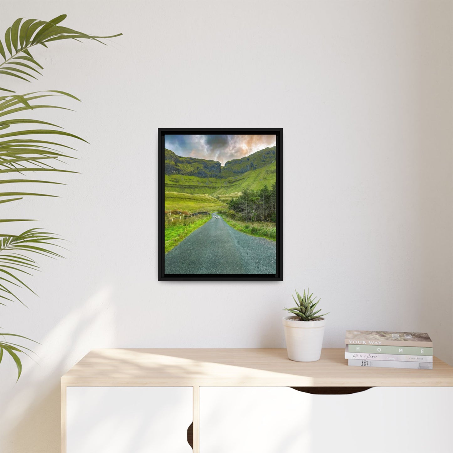 Gleniff Horseshoe Matte Canvas, Framed (Multi-color)