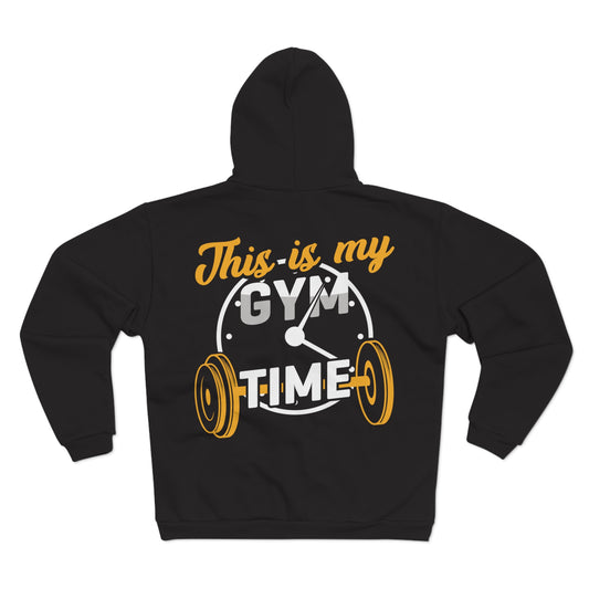 Unisex Gym Time Hooded Zip Sweatshirt - Perfect for Fitness Lovers and Active Lifestyles
