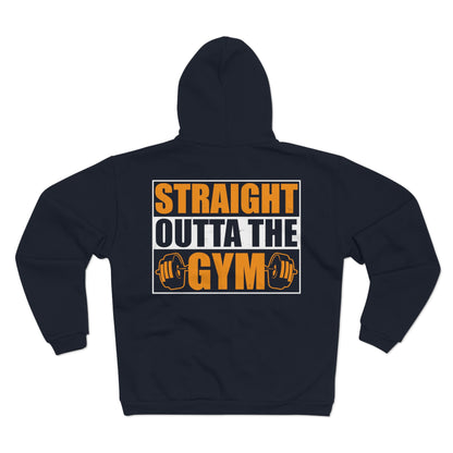 Unisex Hooded Zip Sweatshirt - Straight Outta the Gym