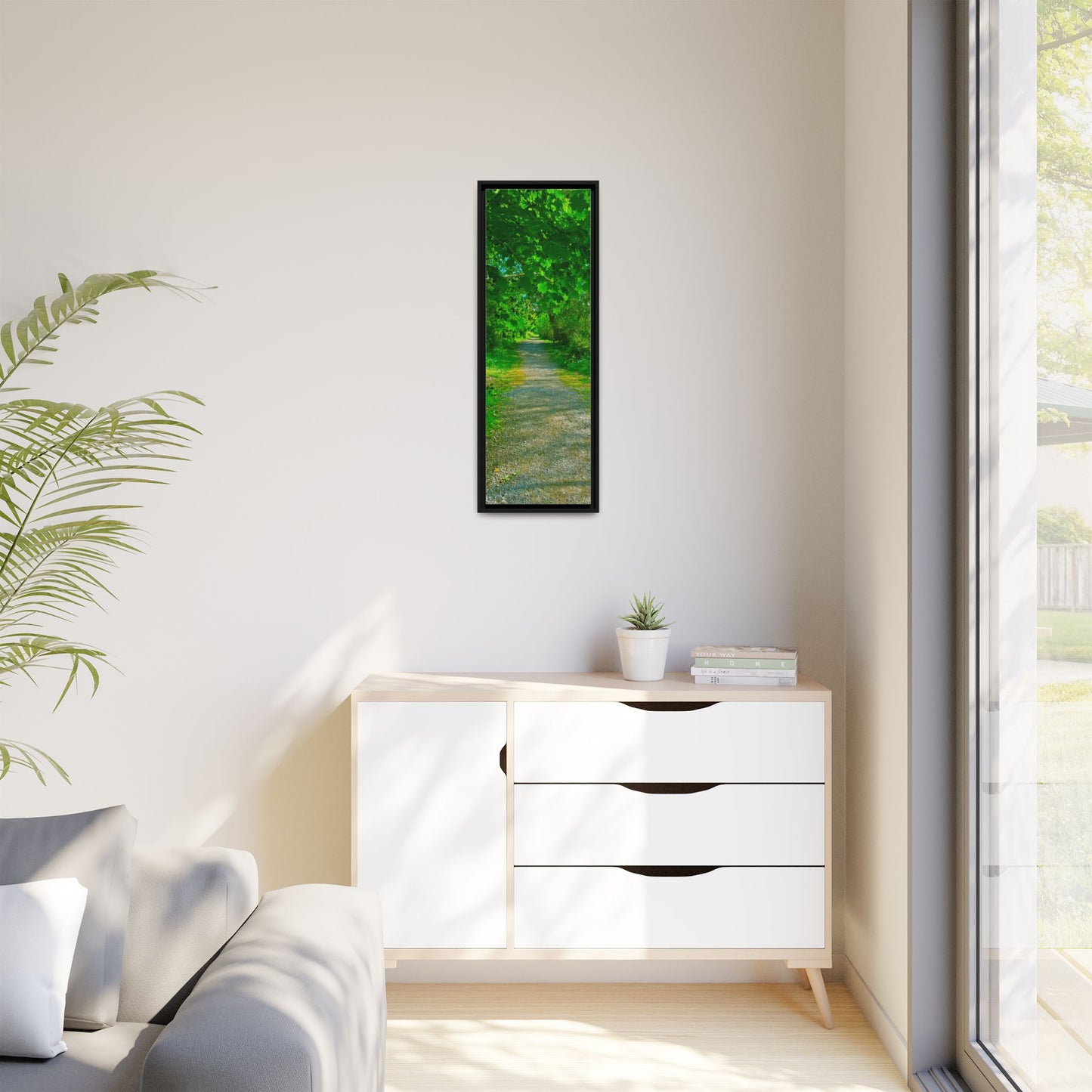 Listowel River Walk Matte Canvas, Framed (Multi-color)
