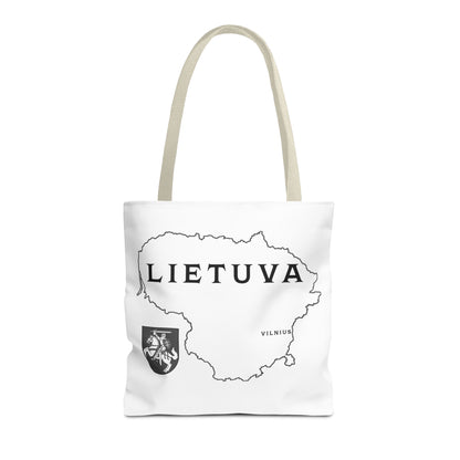 Lietuva Map Tote Bag - Stylish Travel Bag for Lithuanian Pride