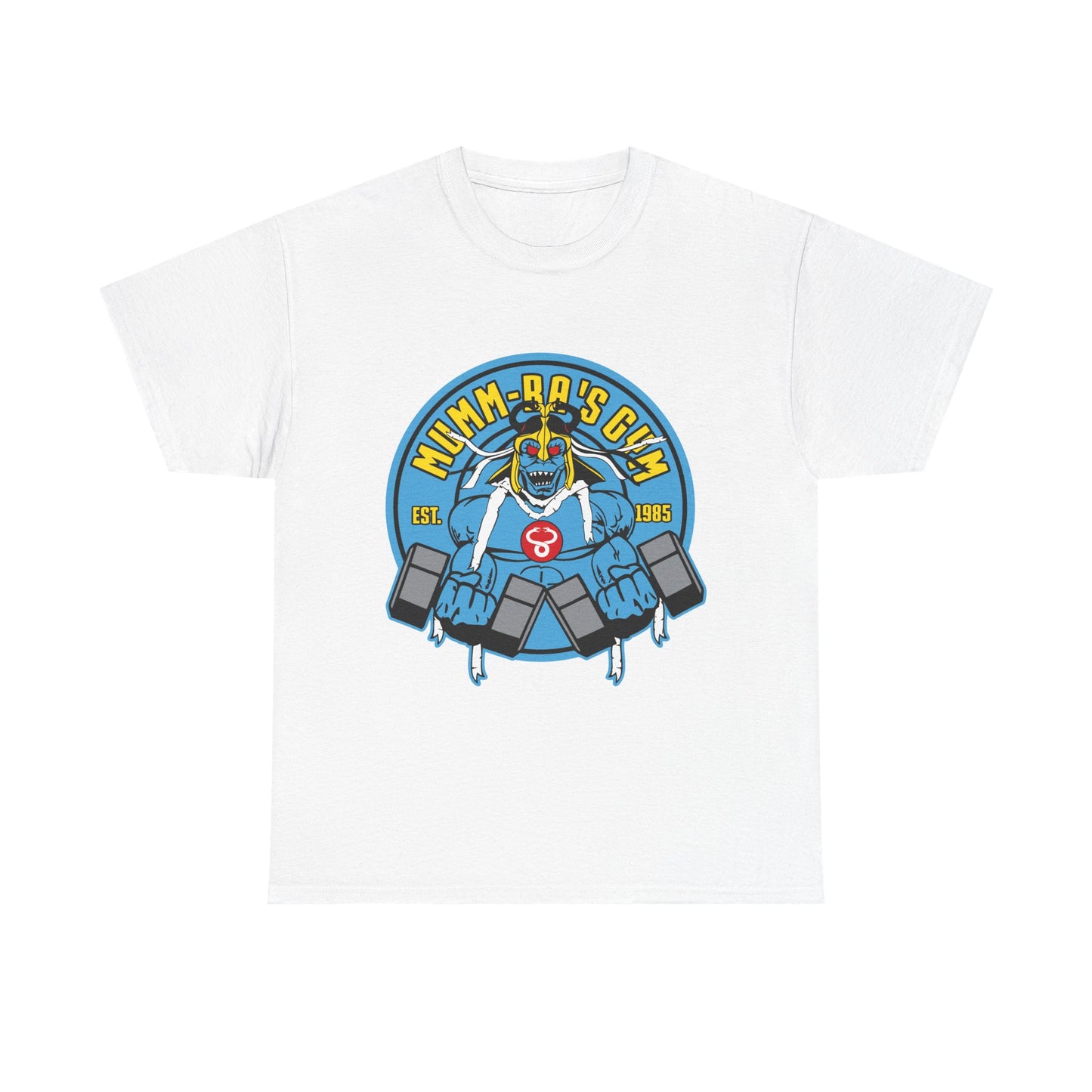 Mmm-Ba's Gym Unisex Heavy Cotton Tee - Fun Fitness Graphic Tee for Workout Enthusiasts White