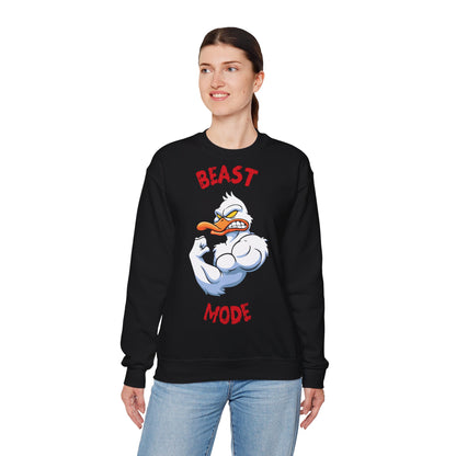 Beast Mode Unisex Heavy Blend™ Crewneck Sweatshirt - Motivational Graphic Sweatshirt for Gym Lovers Black