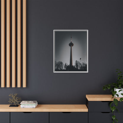 TV Tower Matte Canvas, Framed (Multi-color)
