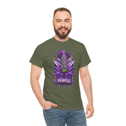 Purple Cannabis Bud T-Shirt — Bold Psychedelic Marijuana Graphic Tee