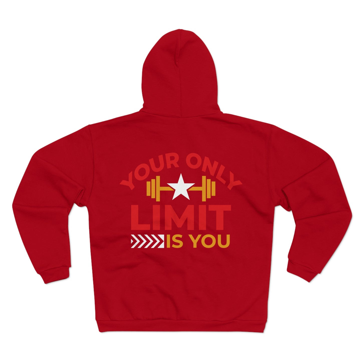 Motivational Unisex Hooded Zip Sweatshirt - 'Your Only Limit is You'