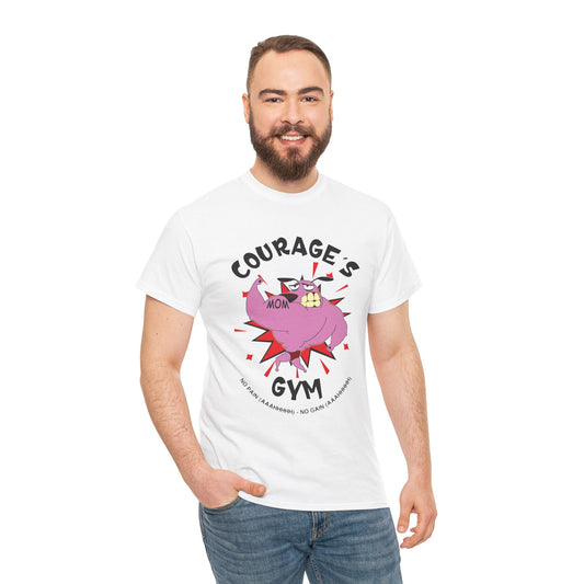 Courage's Gym Mom T-Shirt – Fun Unisex Heavy Cotton Tee White