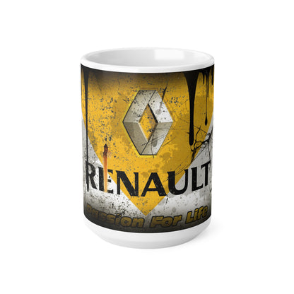 Renault Passion for Life Ceramic Coffee Cups - Stylish 11oz & 15oz Mugs