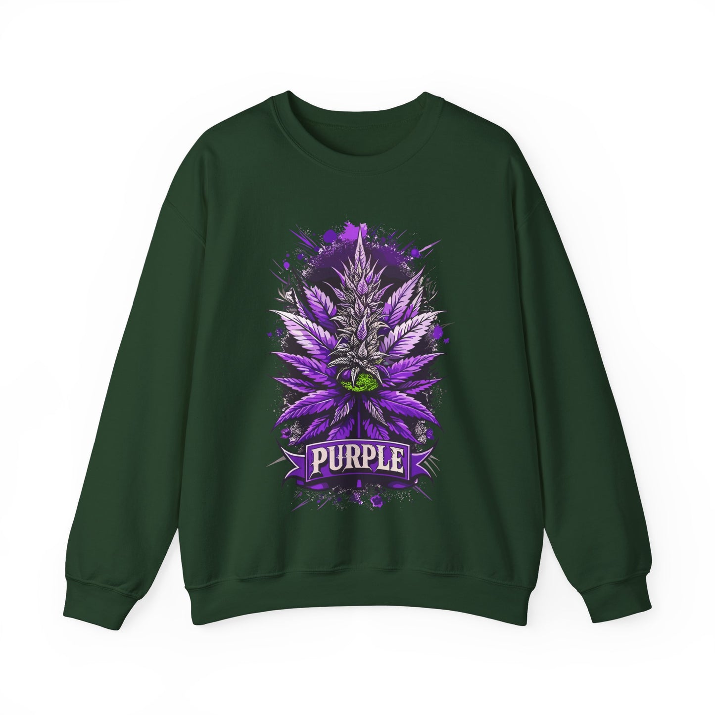 Purple Cannabis Bud Sweatshirt — Bold Psychedelic Marijuana Graphic