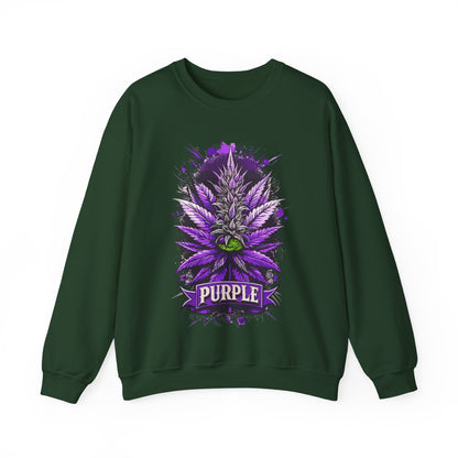 Purple Cannabis Bud Sweatshirt — Bold Psychedelic Marijuana Graphic