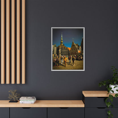 Riga Old Town Matte Canvas, Framed (Multi-color)