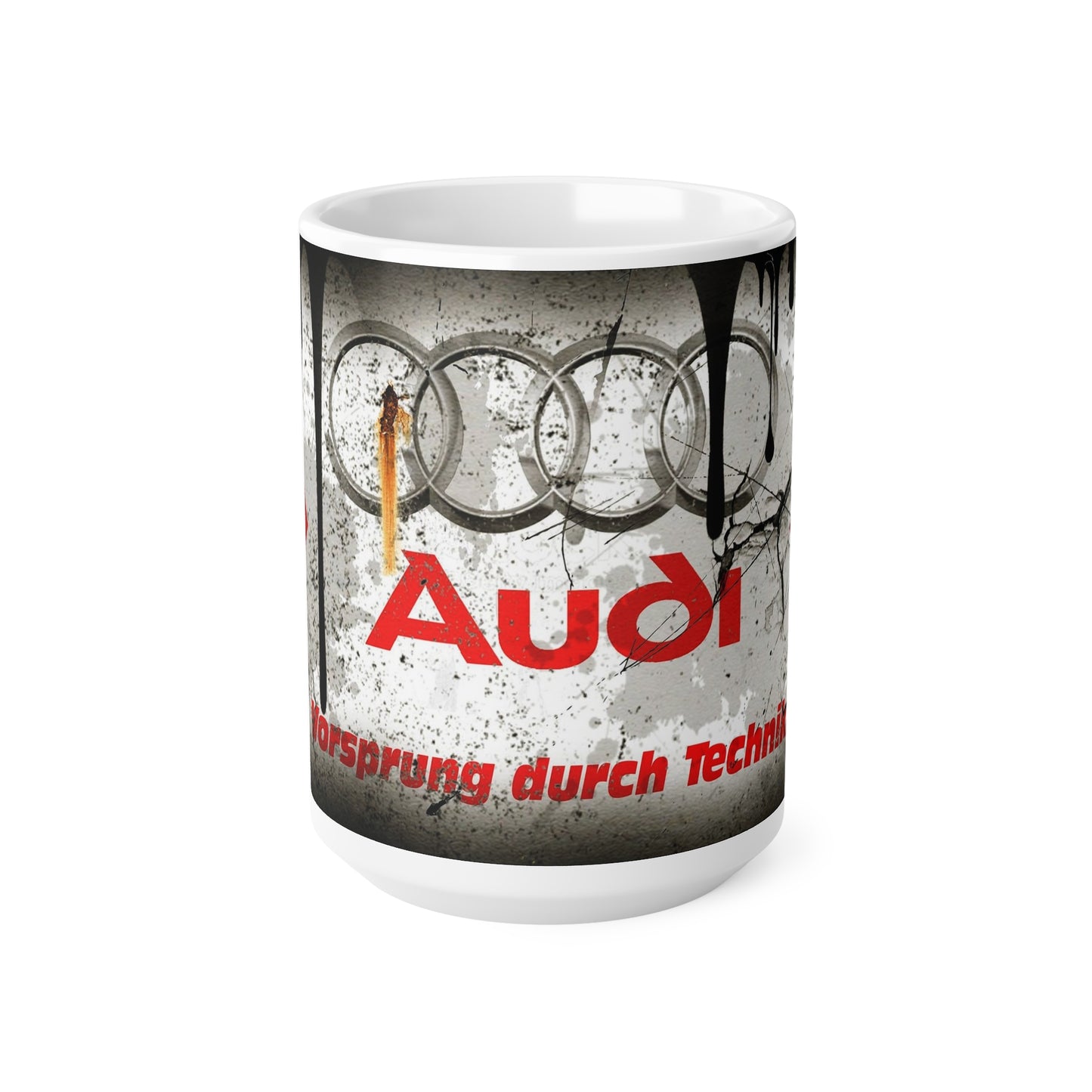 Aud - Inspired Ceramic Coffee Cups - 11oz & 15oz, Perfect for Gearheads and Auto Enthusiasts