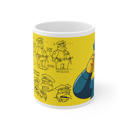 Funny Cartoon Chief Coffee Mug - 11oz & 15oz - Ideal Gift for Police Enthusiasts