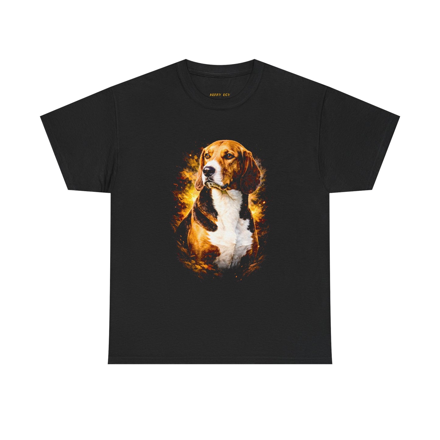 Beagle Portrait T-Shirt — Fiery Watercolor Dog Tee for Dog Lovers