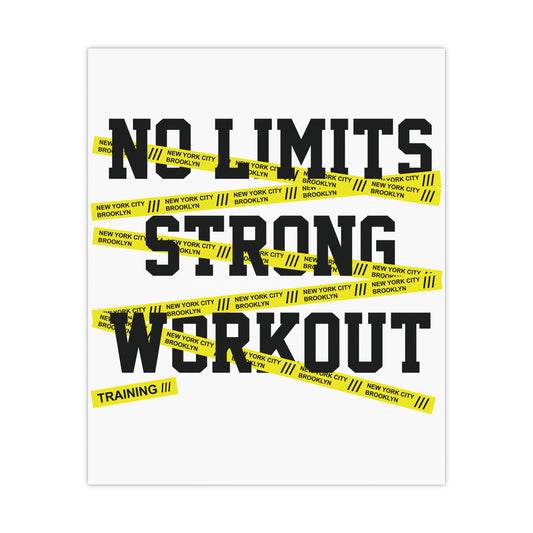 Motivational Matte Poster - No Limits Strong Workout Decor