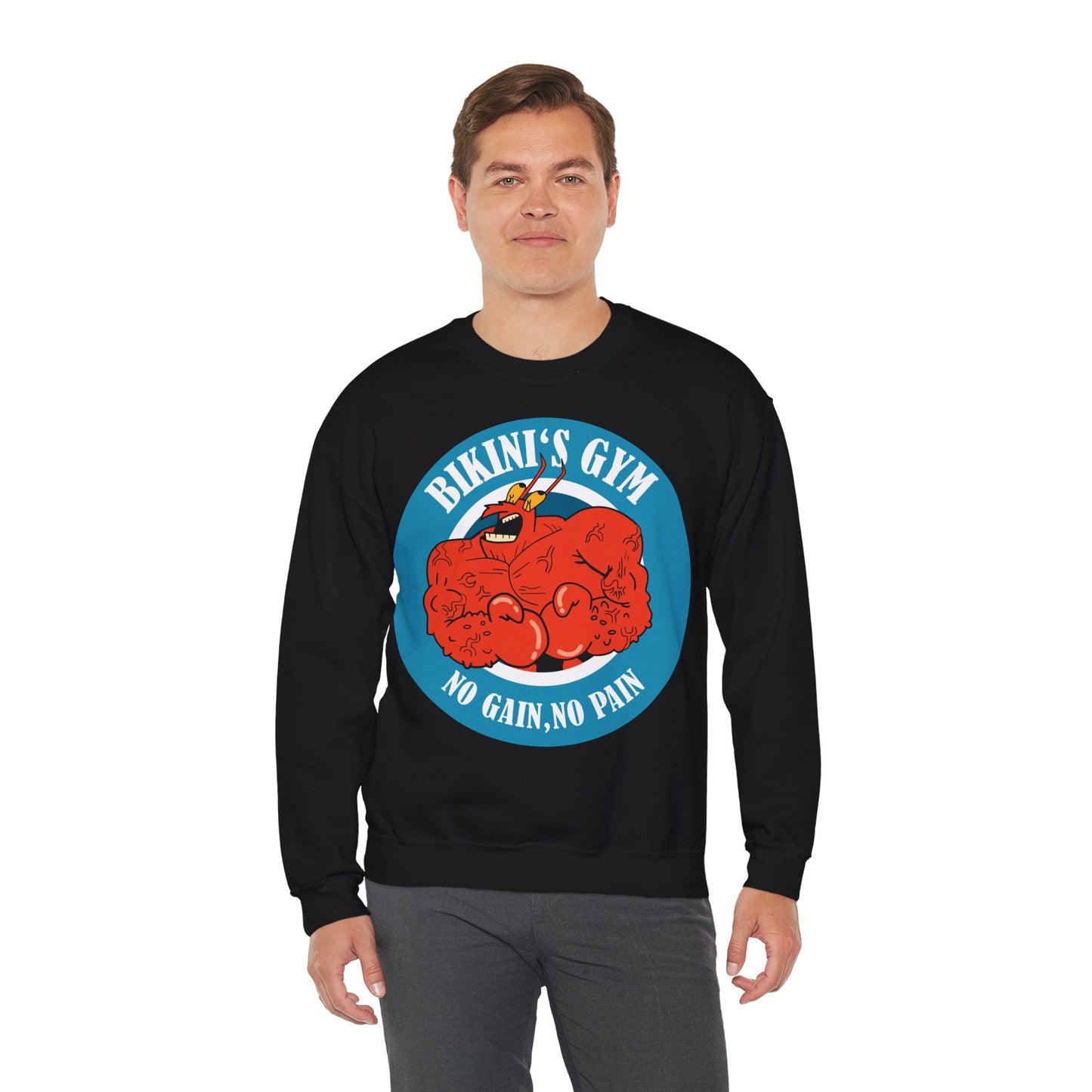 Bikini's Gym Unisex Heavy Blend™ Crewneck Sweatshirt - No Gain, No Pain Black