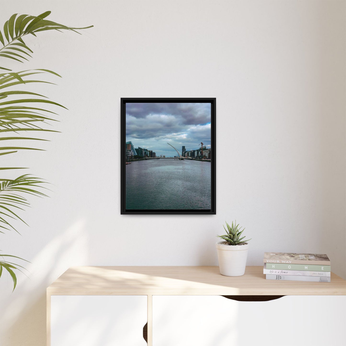 Samuel Beckett Bridge Matte Canvas, Framed (Multi-color)